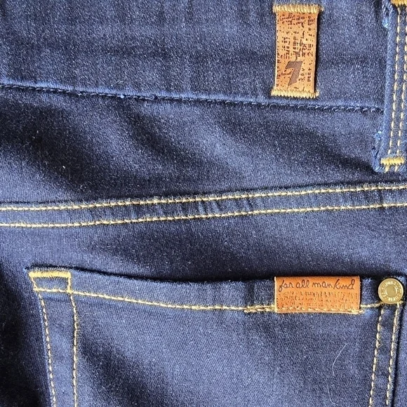 7 For All Mankind The High waist Cropped Skinny Blue Women’s Jeans. Size 30 - Picture 9 of 9
